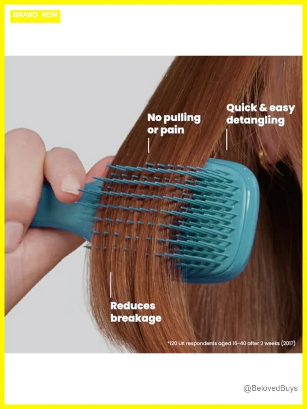 Travel Size Detangling Hair Brush with Patented Two-Tier Teeth
